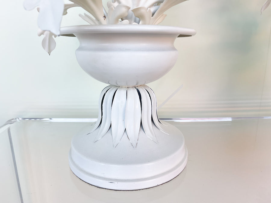 Pair of Italian Tole Flower Lamps