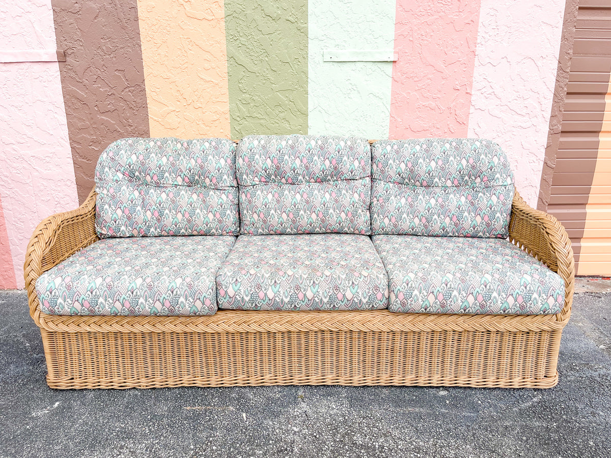 Braided Rattan Sofa