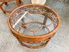 Pair of Rattan Flower Side Tables