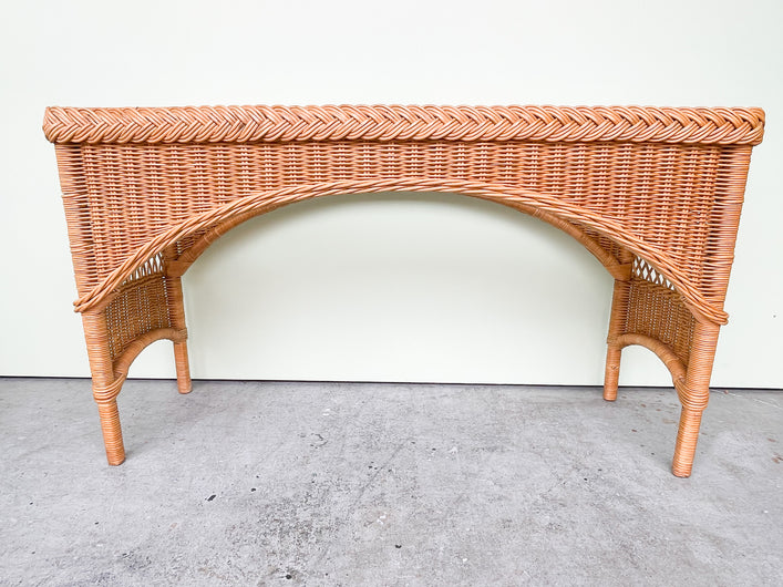 Braided Rattan Console