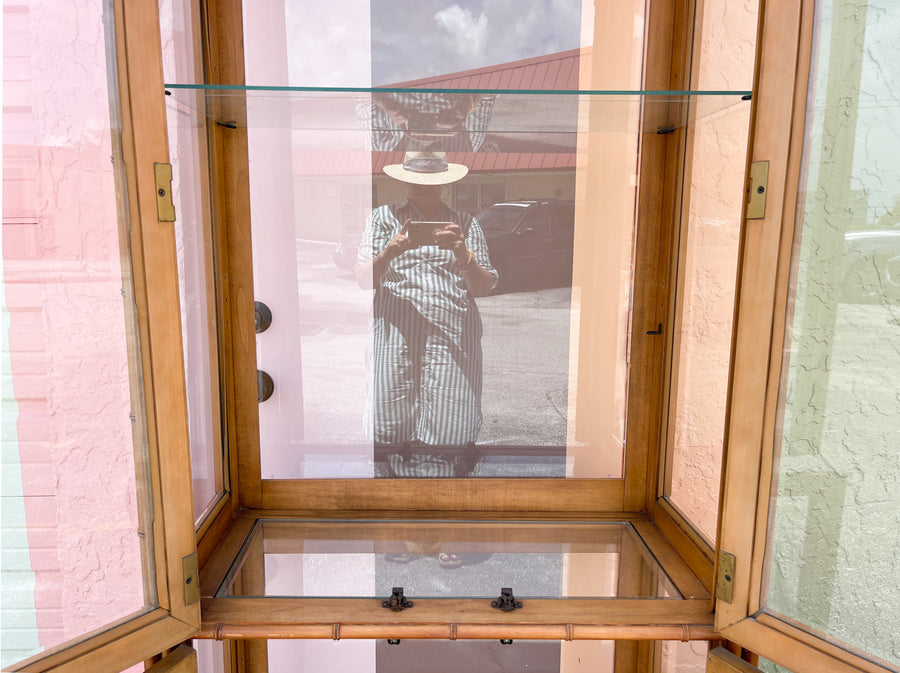 Faux Bamboo and Rattan Cabinet