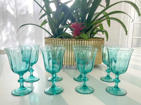Set of Eight Caribbean Sea Glassware