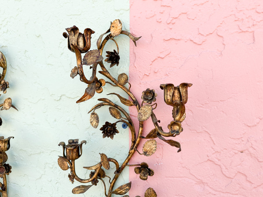 Pair of Italian Tole Wall Sconces