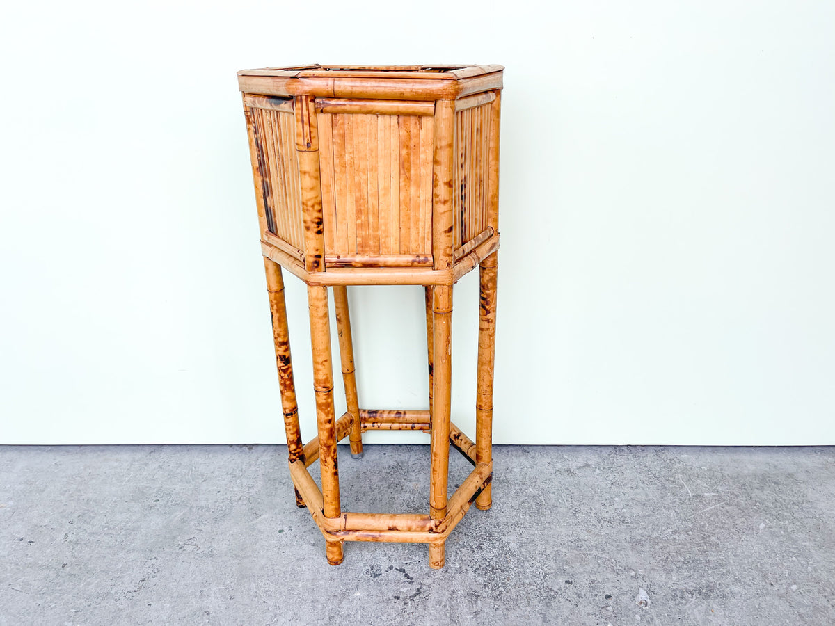 Tortoiseshell Rattan Champagne Stand