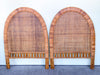 Pair of Arched Rattan Twin Headboards