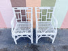 Pair of Painted Rattan Arm Chairs
