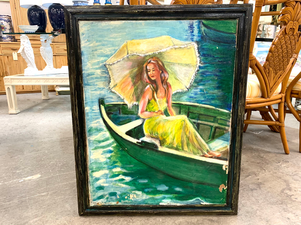 Yellow Clad Women in Boat