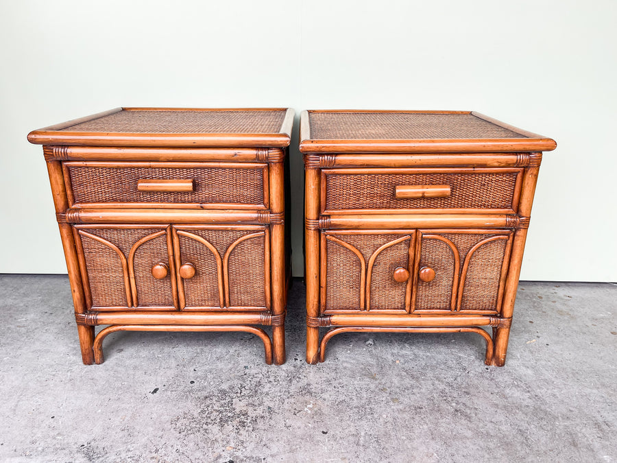 Pair of Cute Rattan Night Stands