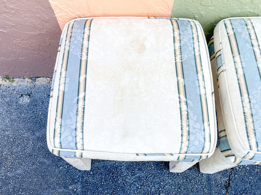 Pair of Parsons Style Upholstered Stools