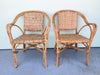 Pair of Woven Rattan Arm Chairs