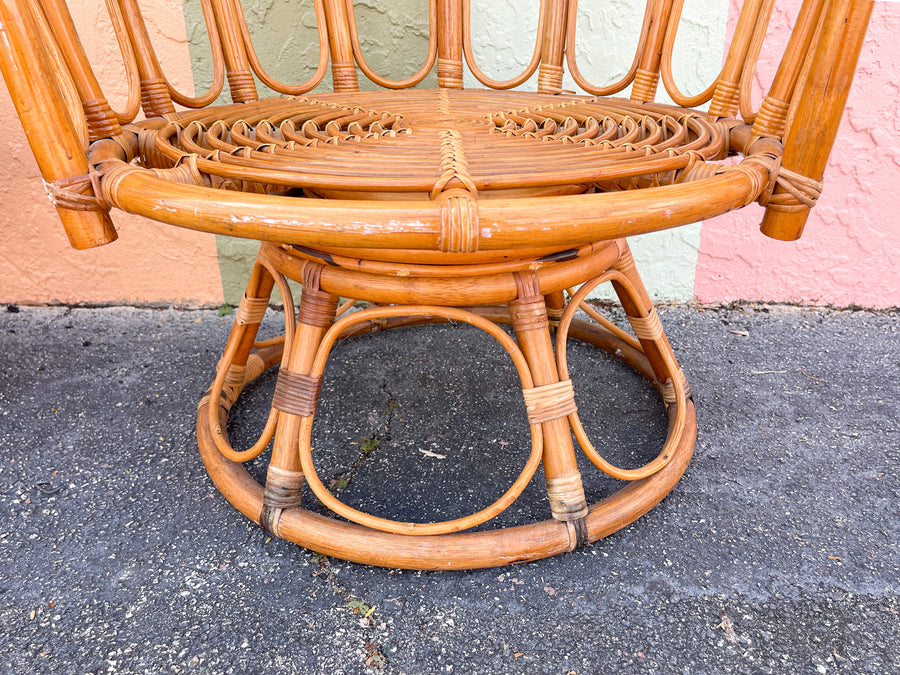 Pair of Cute Rattan Swivel Chairs