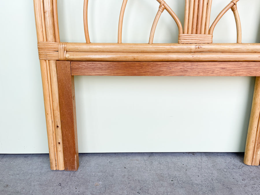 Pair of Arch Rattan Twin Headboards