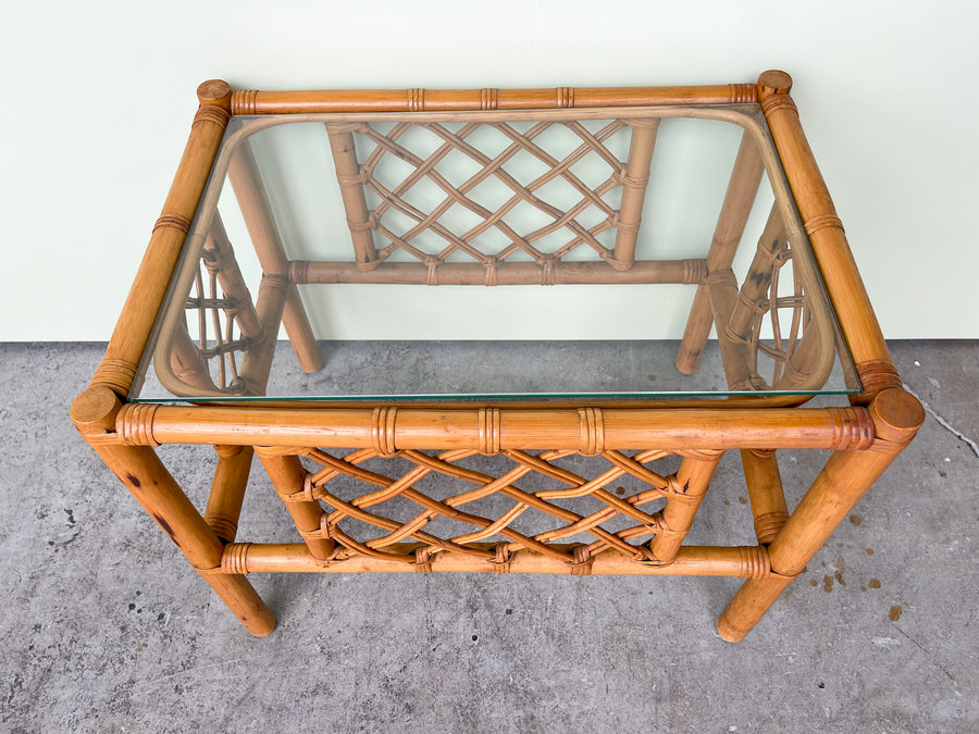 Pair of Ficks Reed Rattan End Tables