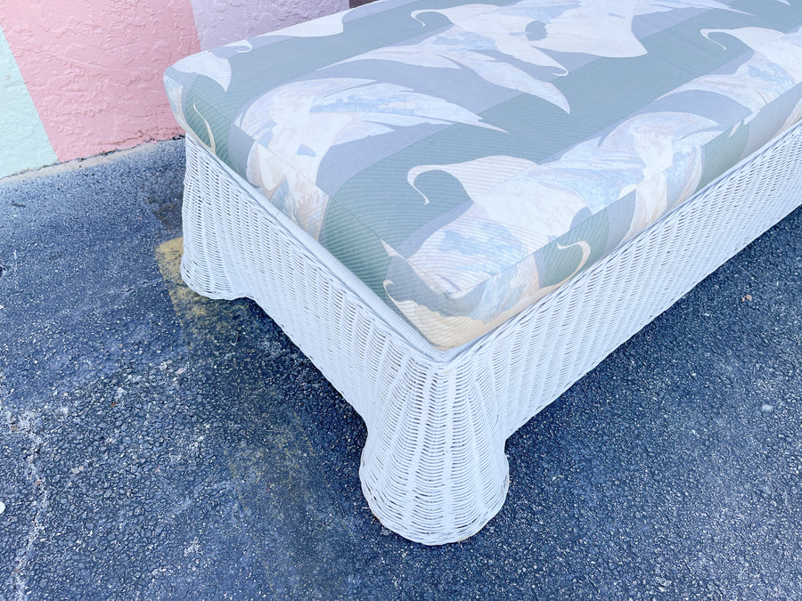 Palm Beach Chic Draped Wicker Chaise