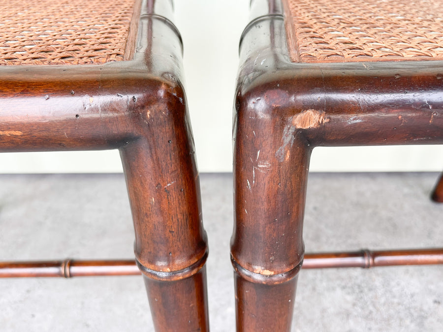 Pair of Faux Bamboo Chippendale Chairs