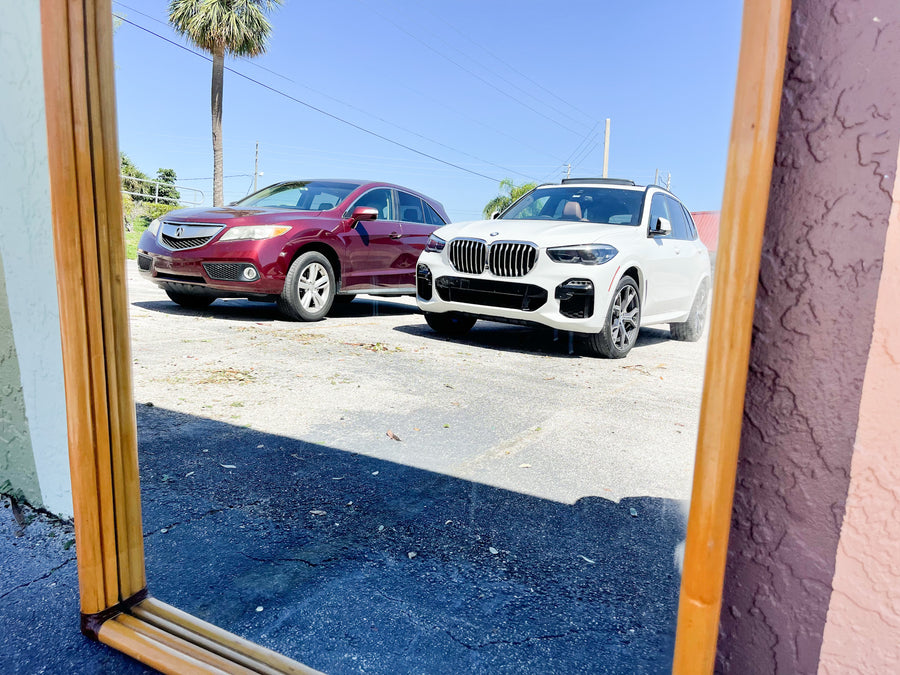 Huge Rattan Sunburst Mirror