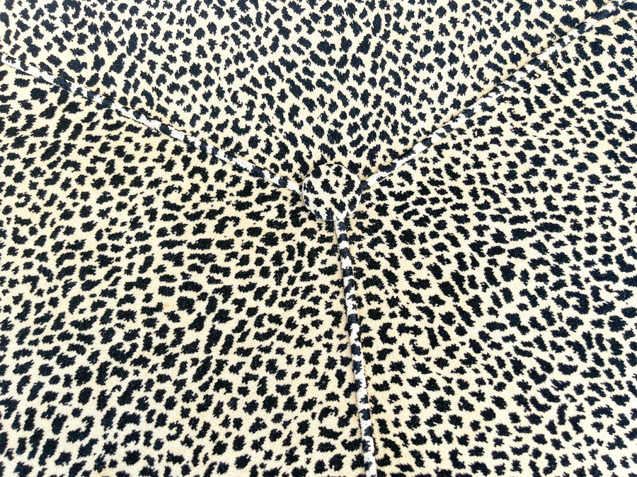 Oversized Cheetah Ottoman on Casters