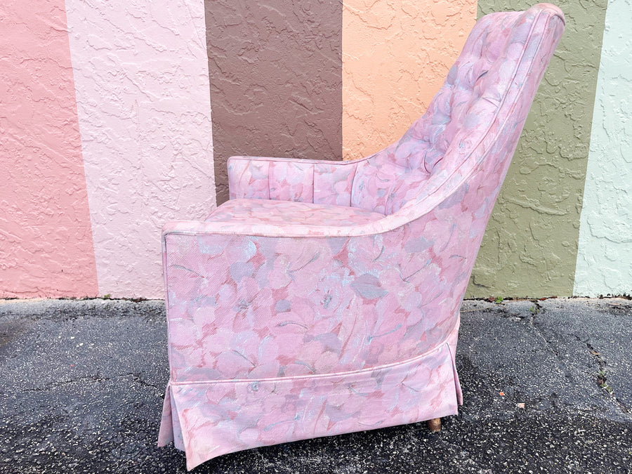 Pair of Pink Chic Floral Upholstered Chairs