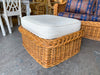 Wicker Works Rattan Lounge Chair and Ottoman