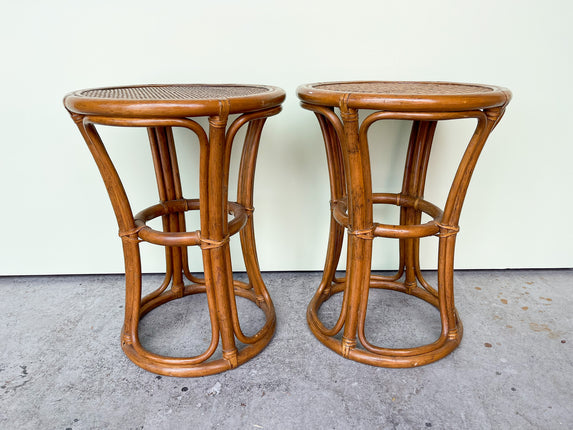 Pair of Rattan Cocktail Tables