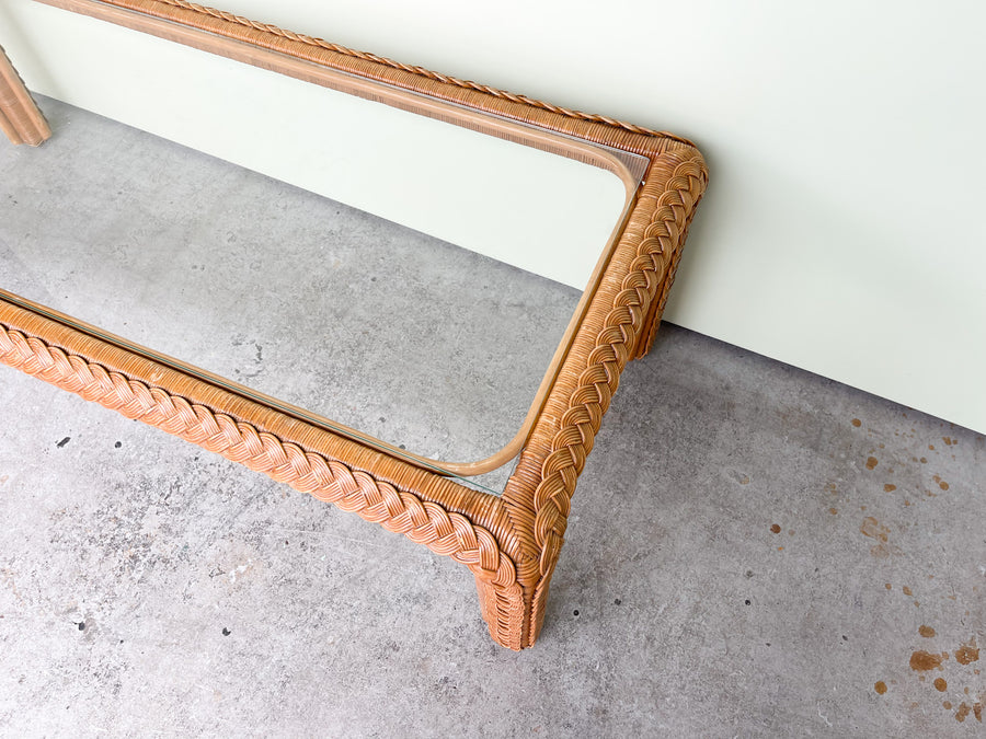 Braided Rattan Coffee Table