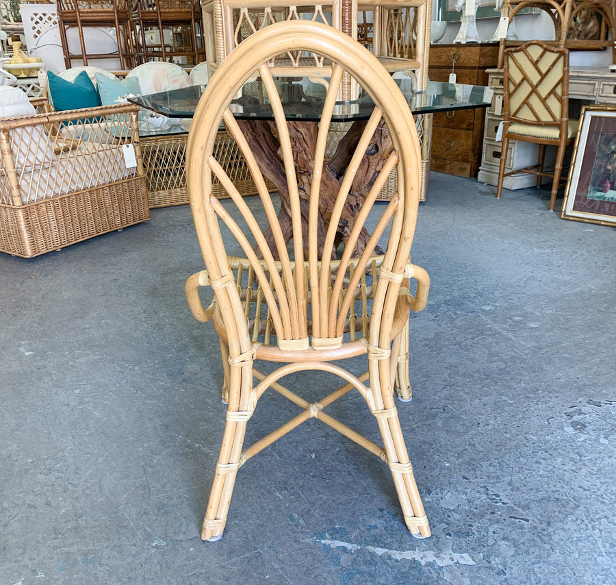Set of Four Rattan Islandy Back Chairs