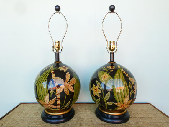 Pair of Orchid Lamps