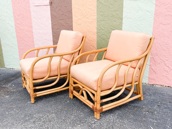 Pair of Islandy Rattan Lounge Chairs