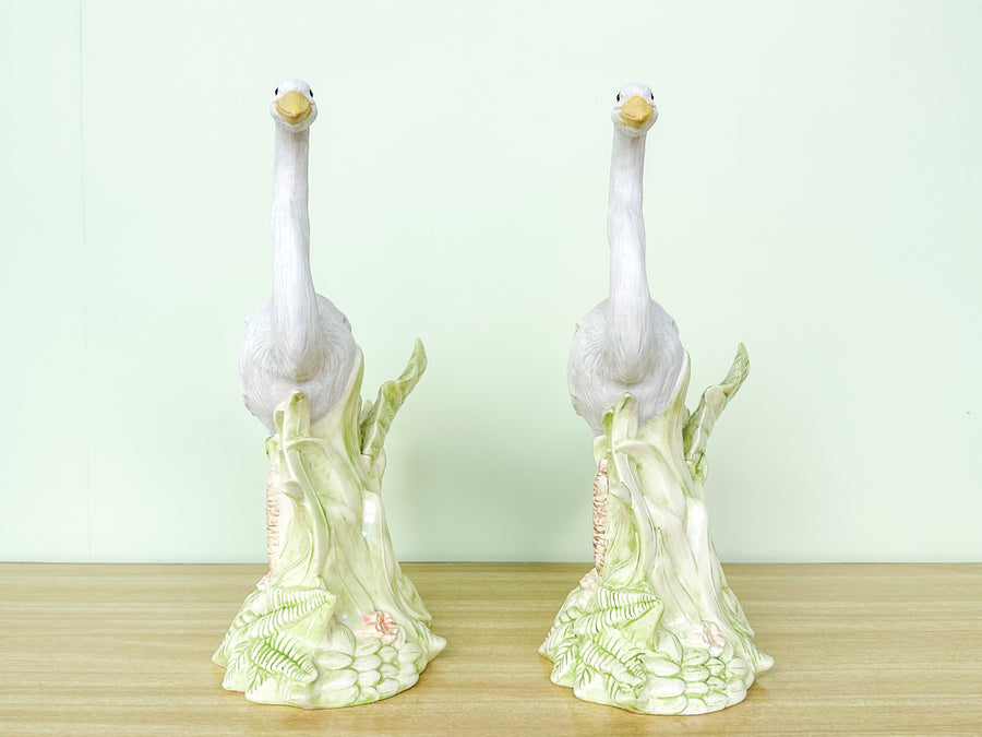Pair of Old Florida Egret Statues