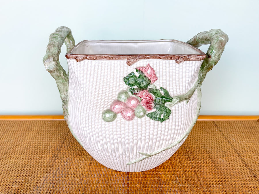 Fitz and Floyd Basket Cachepot