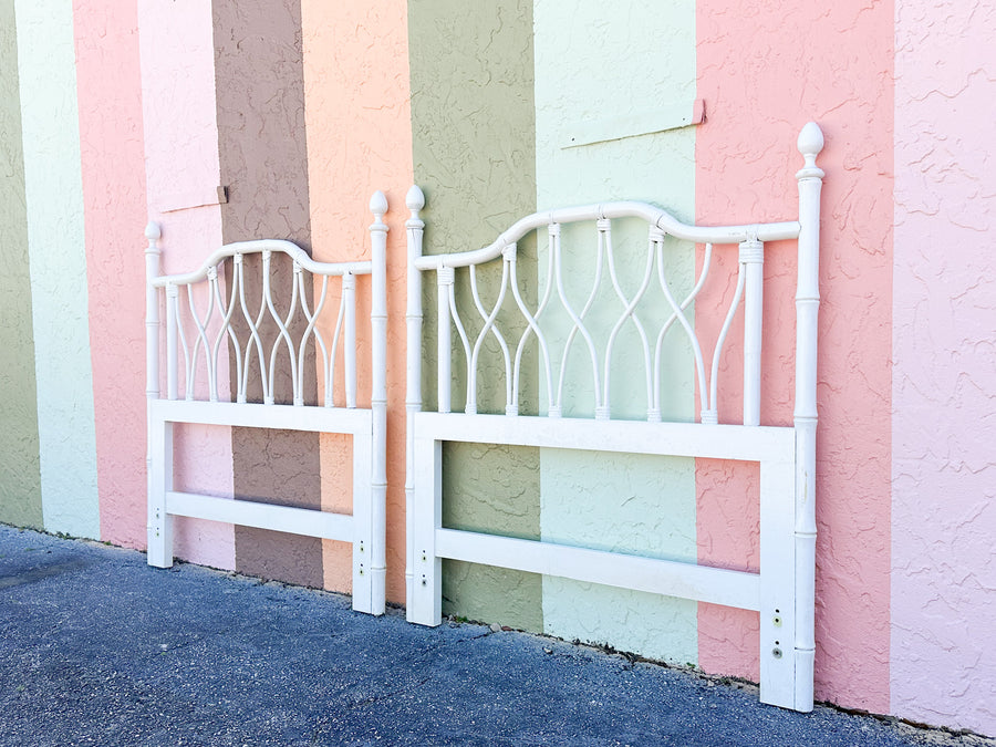 Pair of Ficks Reed Rattan Twin Headboards