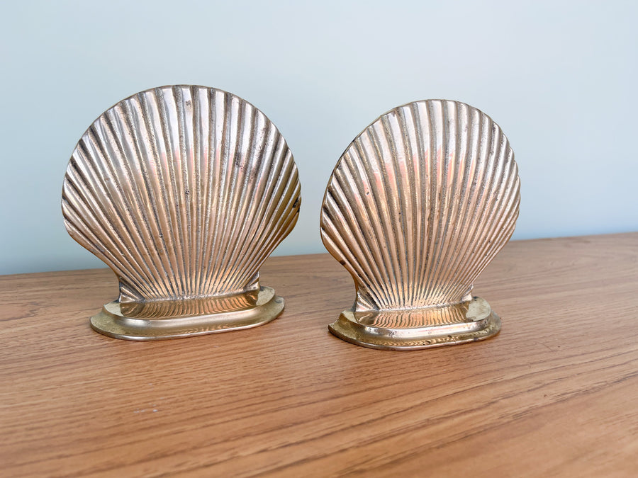 Pair of Brass Shell Bookends