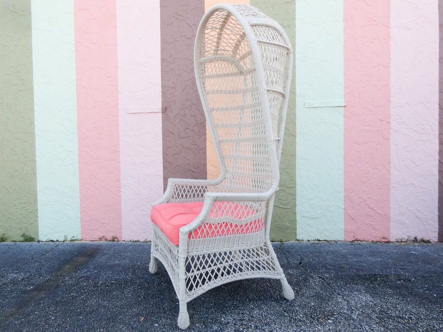 Pair of Island Chic Rattan Hooded Chairs