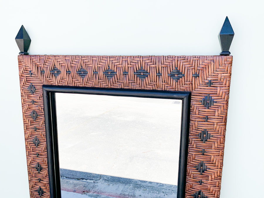 Island Chic Rattan Wrapped Mirror