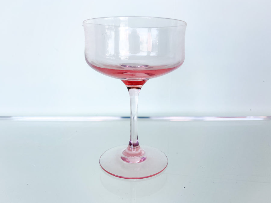 Set of Eight Pink Chic Champagne Coups