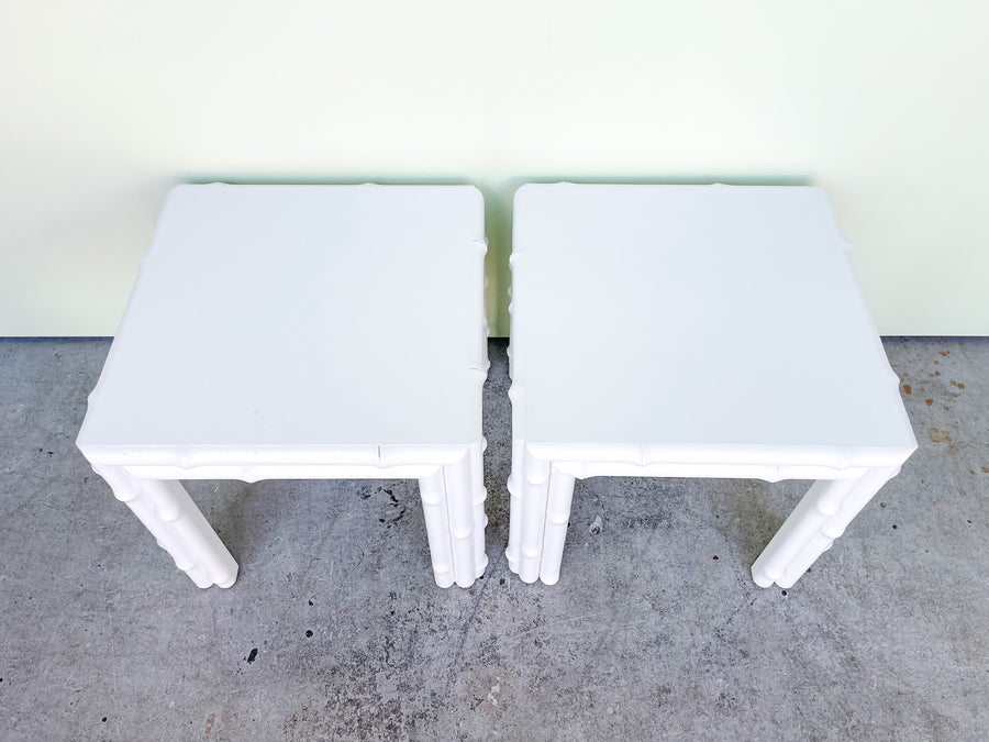 Pair of Faux Bamboo End Tables