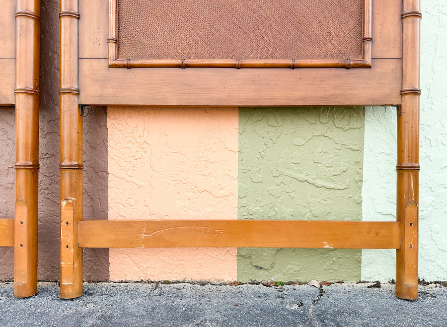 Pair of West Indies Style Faux Bamboo Headboards