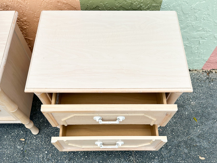 Pair of Faux Bamboo Nightstands