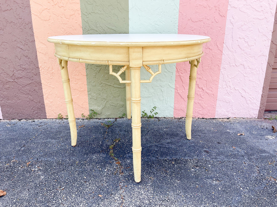 Pair of Faux Bamboo Demilunes