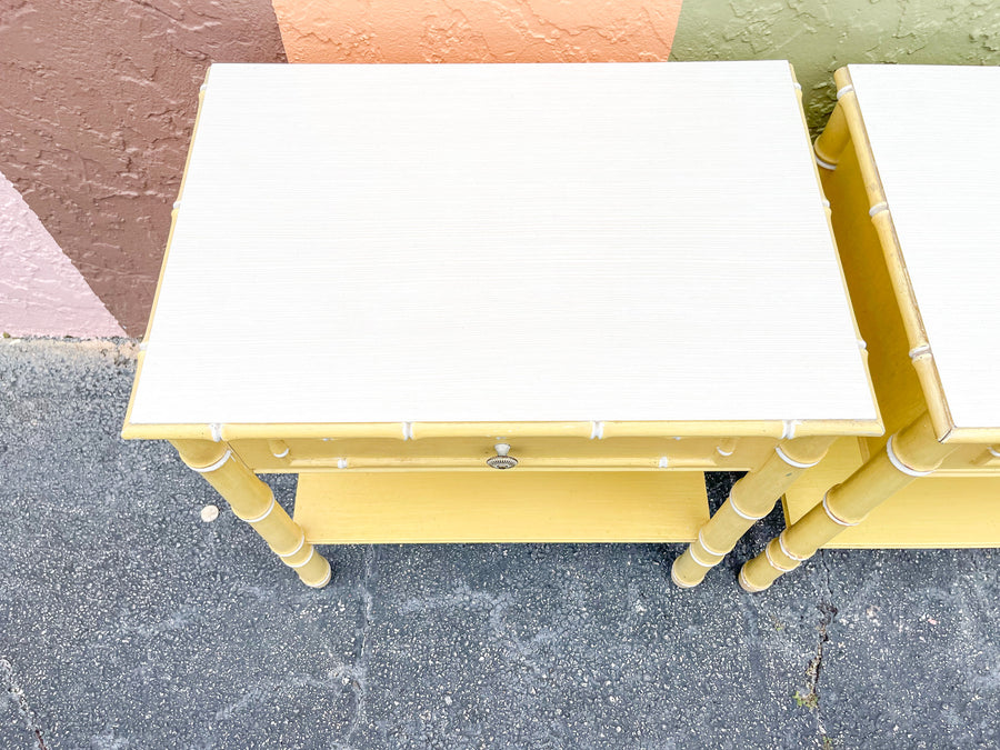 Pair of Faux Bamboo Nightstands