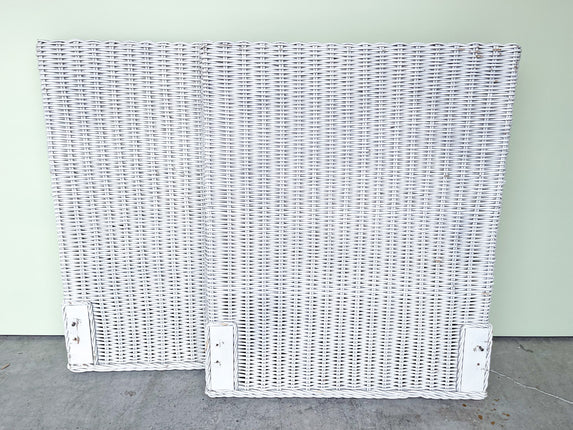 Pair of Tall Rattan Twin Headboards