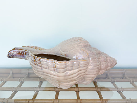 Large Ceramic Horse Conch Cachepot