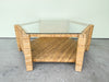 Island Style Rattan Wrapped Hex Coffee Table