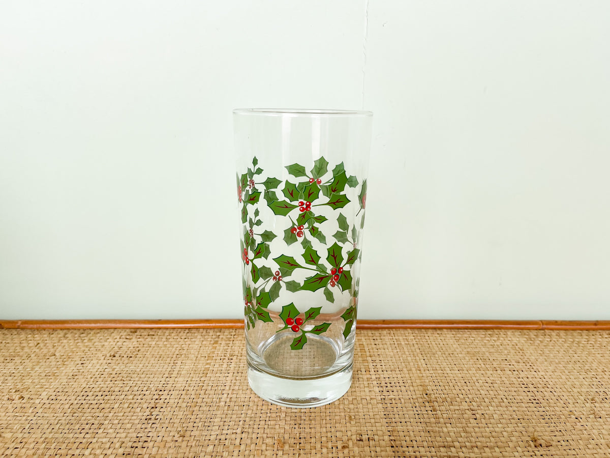 Set of Six Holly Glassware