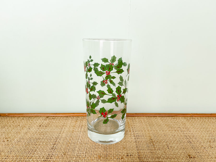 Set of Six Holly Glassware
