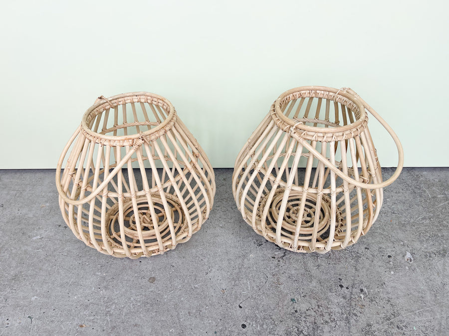 Pair of Rattan Lanterns