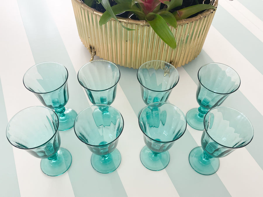 Set of Eight Caribbean Sea Glassware