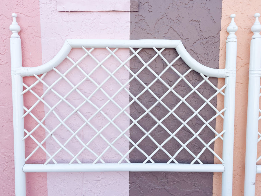 Pair of Ficks Reed Lattice Twin Headboards