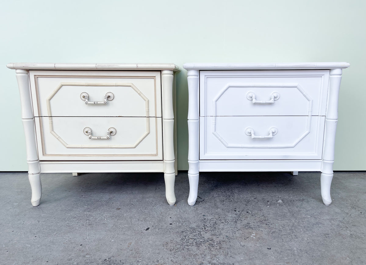 Pair of Faux Bamboo Nightstands