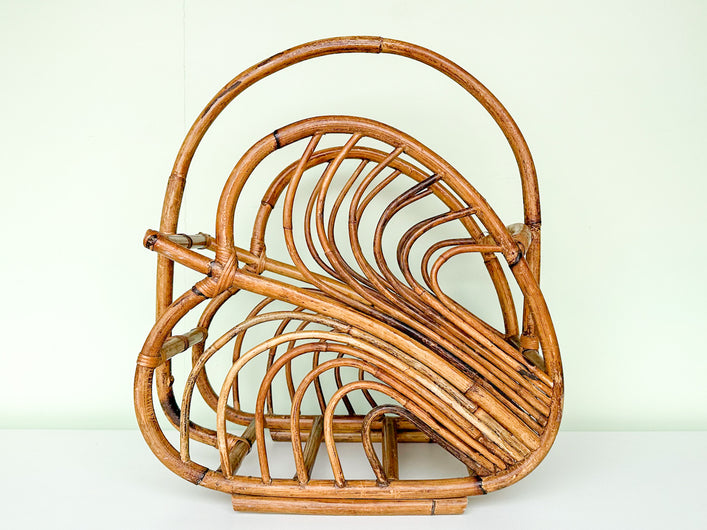 Palm Frond Rattan Magazine Rack